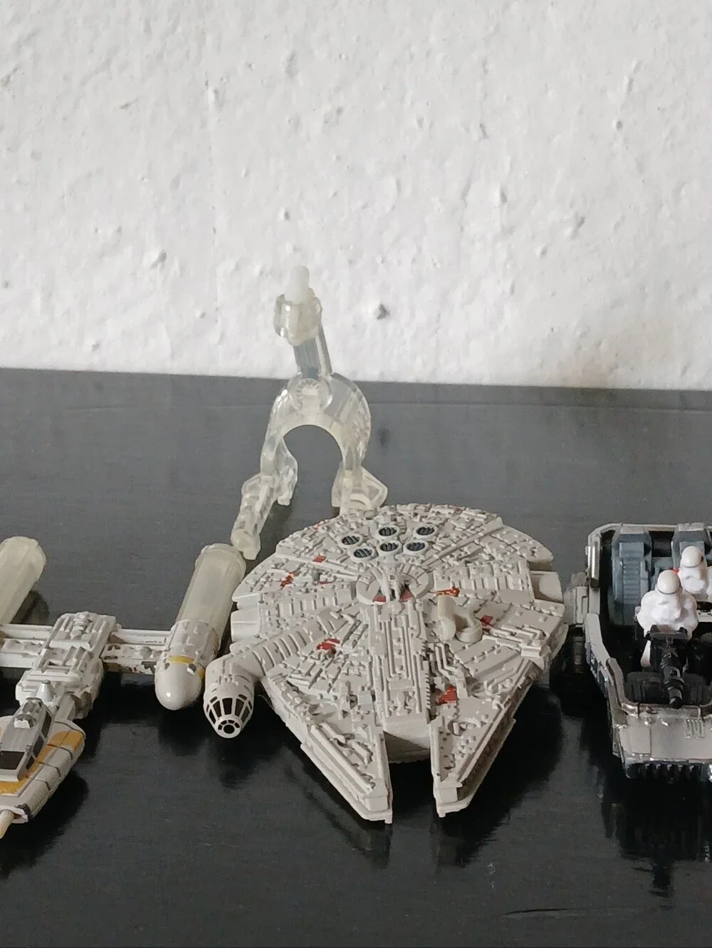 Hot Wheels Star Wars starships Millennium Falcon and a Y-Wing